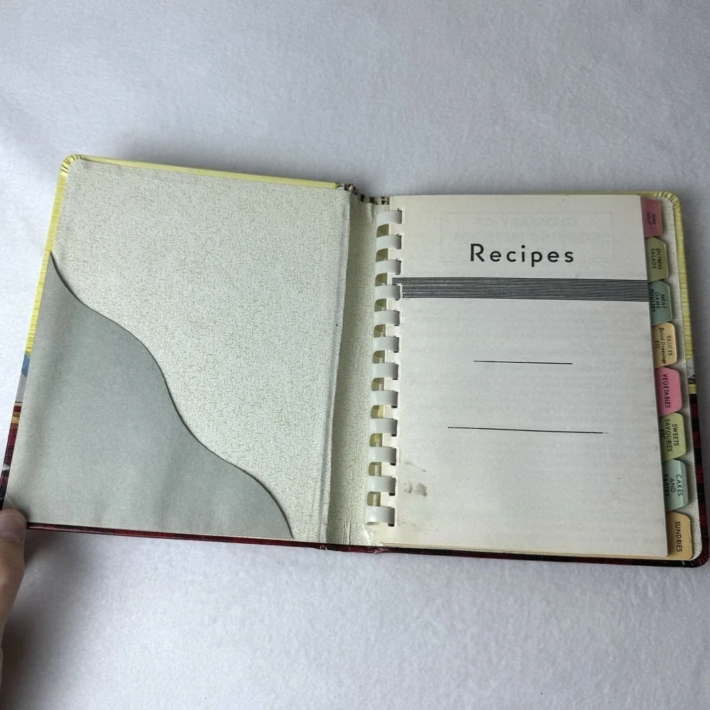 Vintage My Favorite Recipes Binder Book Unused Spiral Bound Tabs Fruit‎ MCM